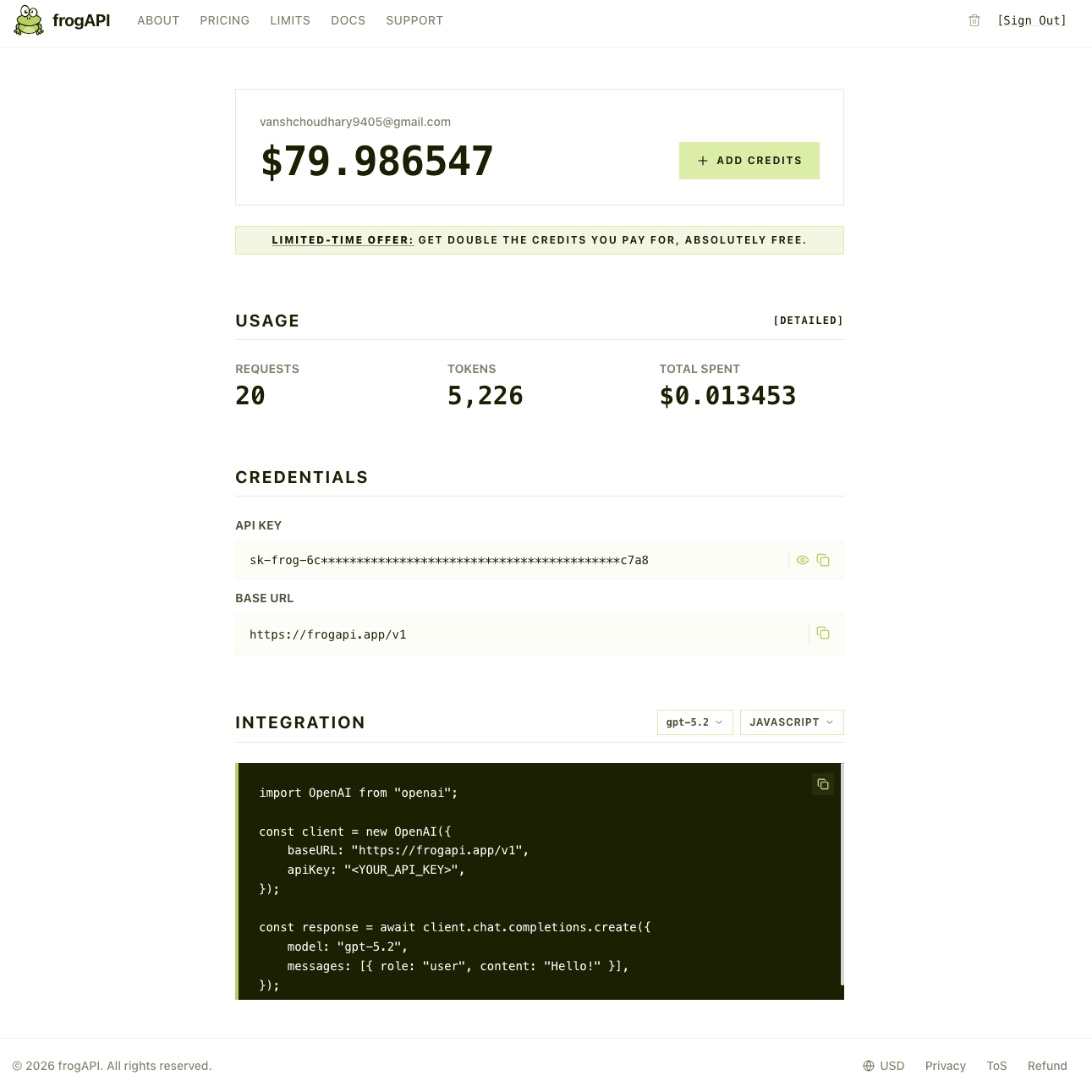 frogAPI screenshot 2