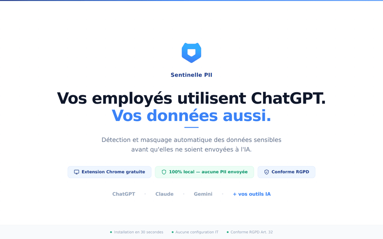 Sentinelle PII screenshot 1
