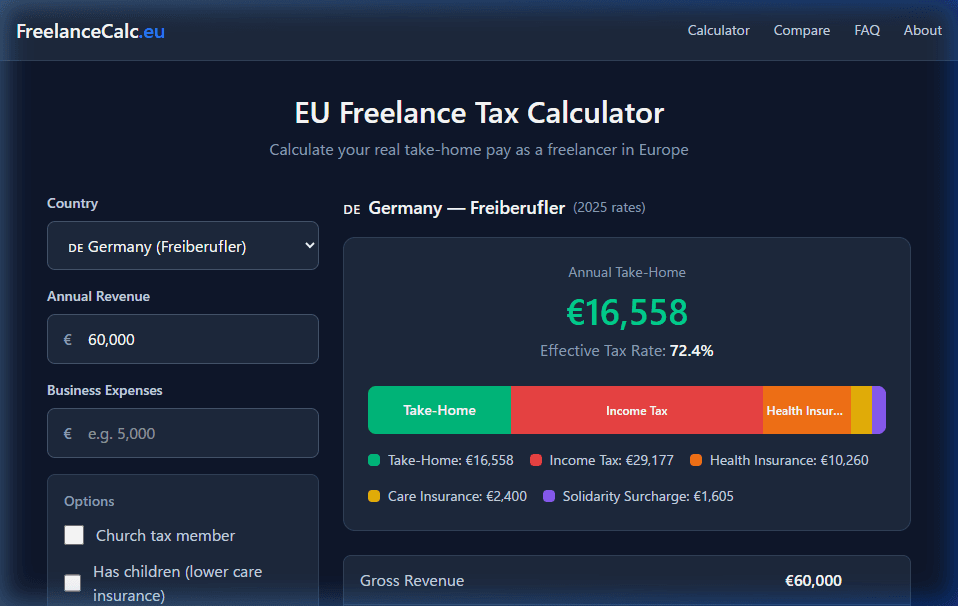FreelanceCalc.eu screenshot 1