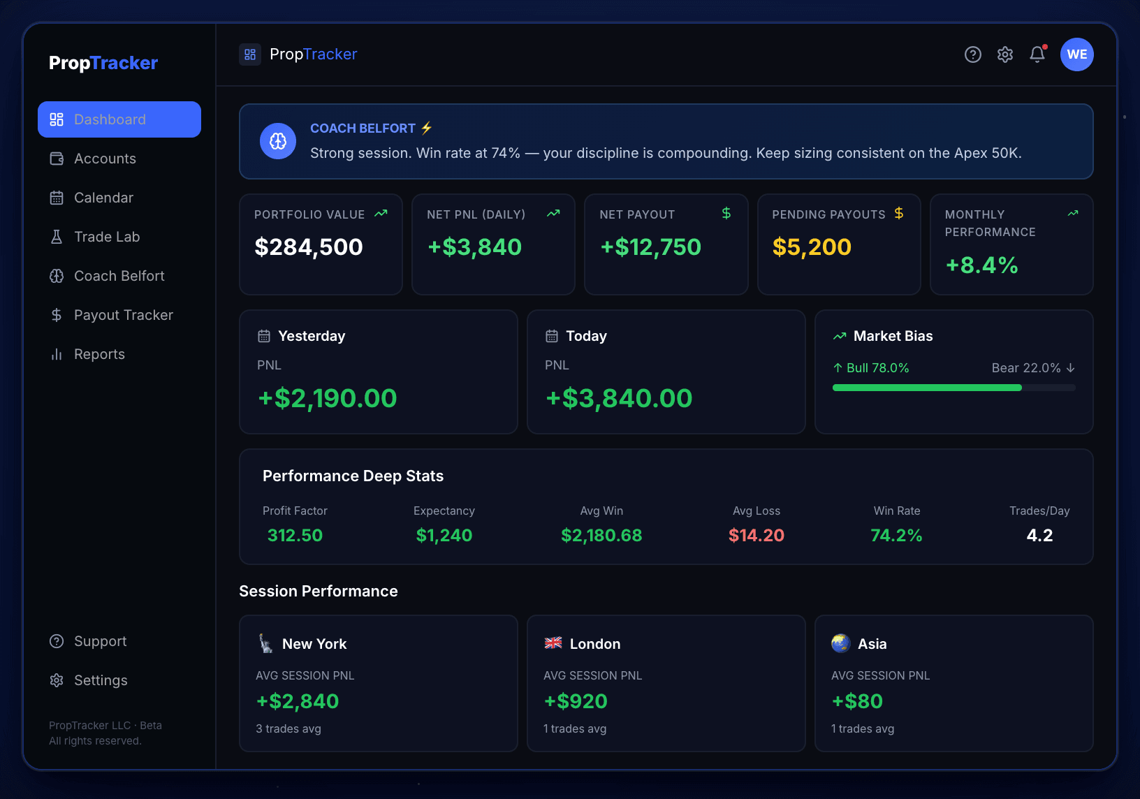 PropTracker screenshot 1