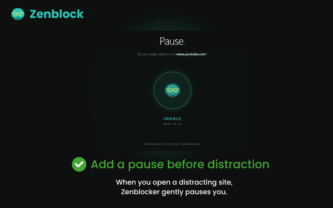 ZenBlock - Mindful website blocker screenshot 2