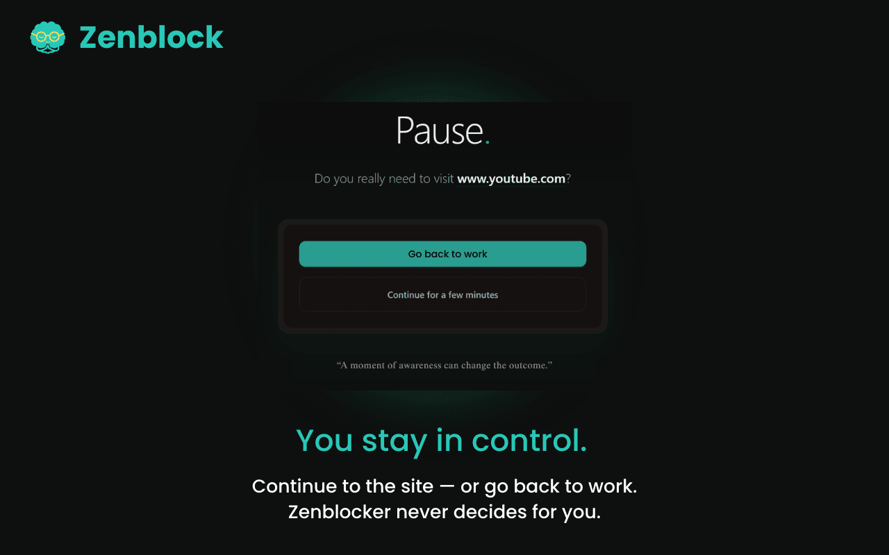 ZenBlock - Mindful website blocker screenshot 4