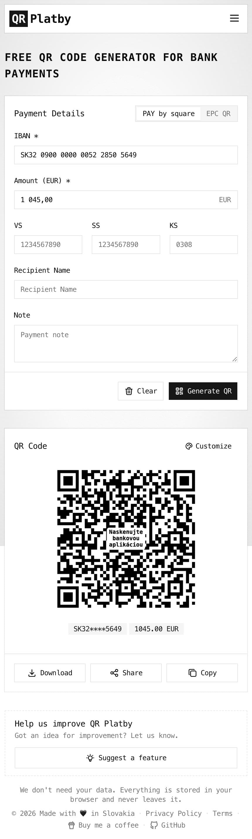 QR Platby screenshot 2