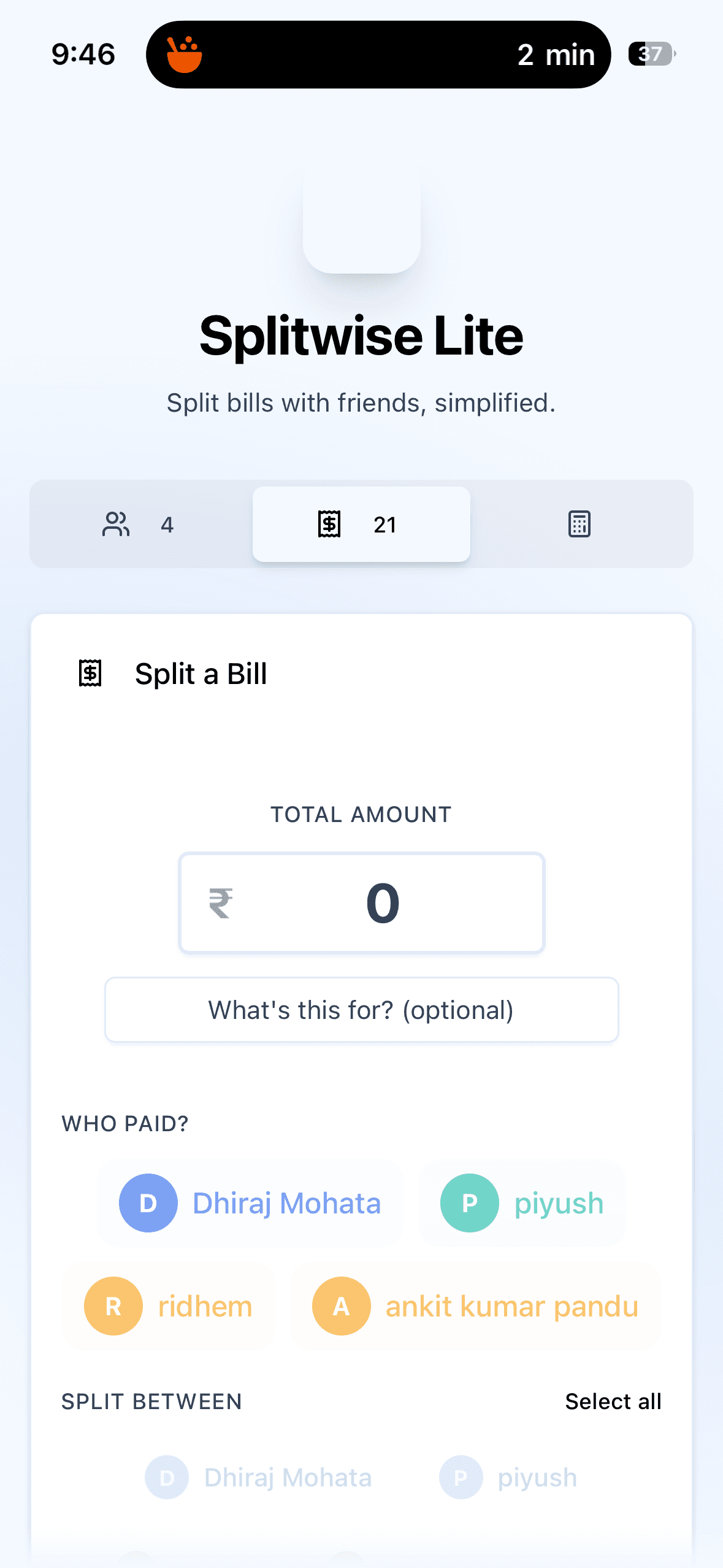 Easy Splitwise screenshot 2
