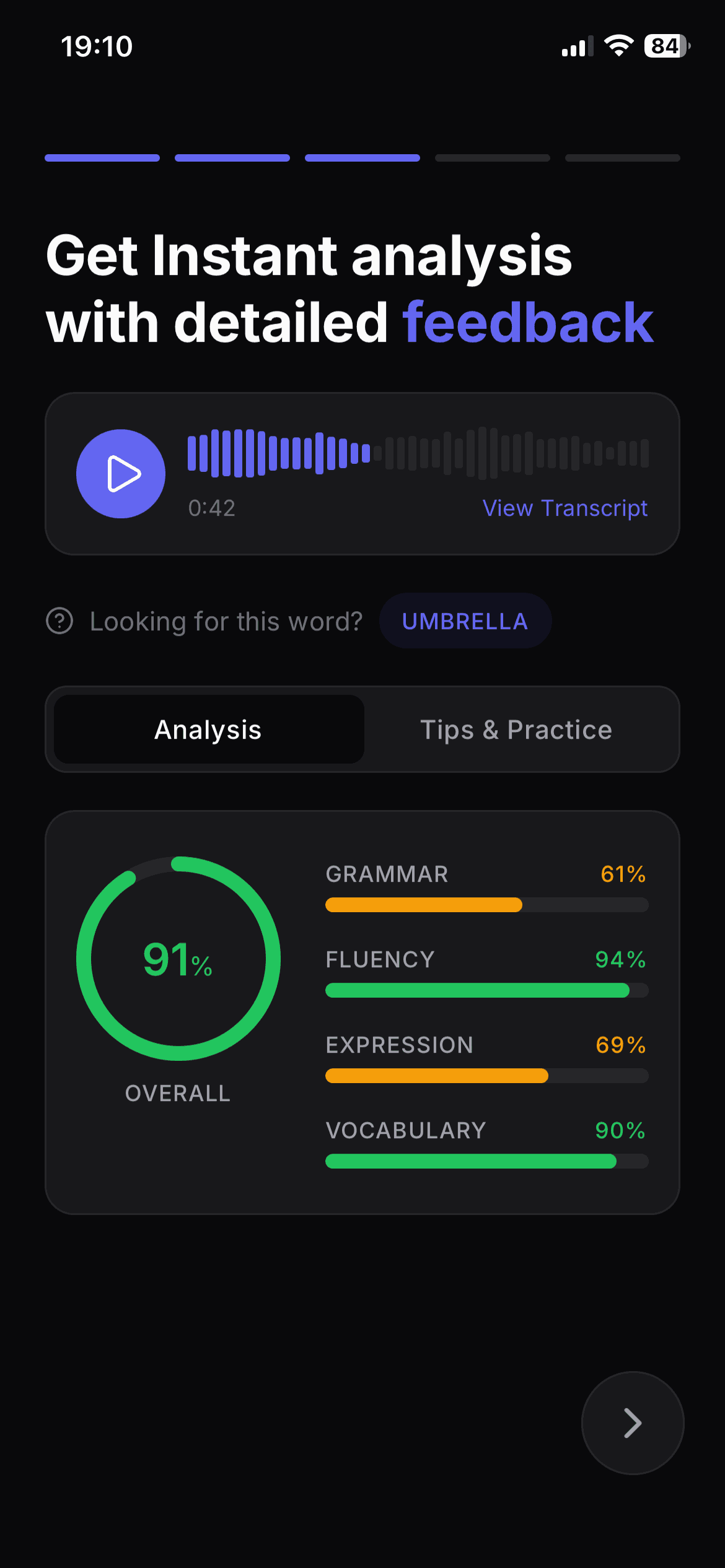 Tomo: Speak & Get Feedback screenshot 2