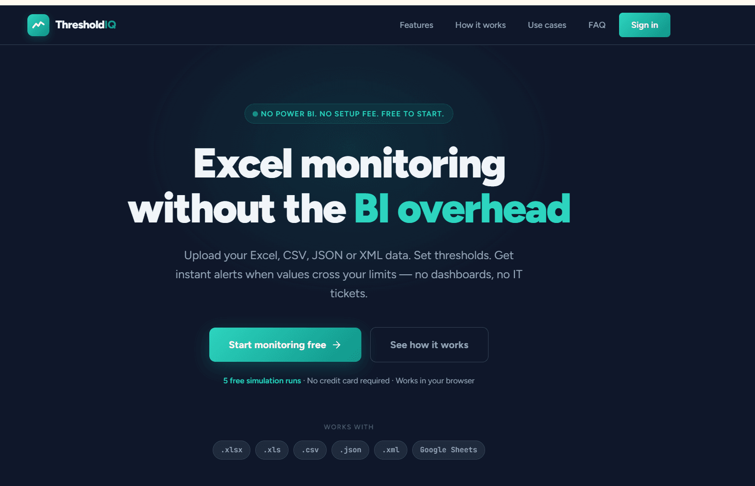 ThresholdIQ Excel KPI's Alert Simulator screenshot 2