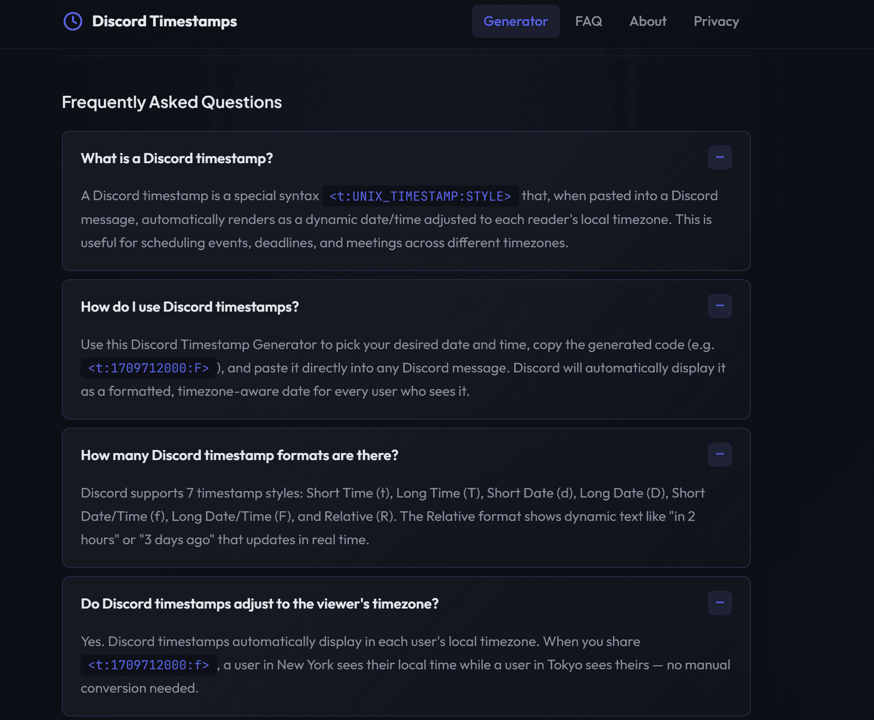 Discord Timestamp Generator screenshot 3