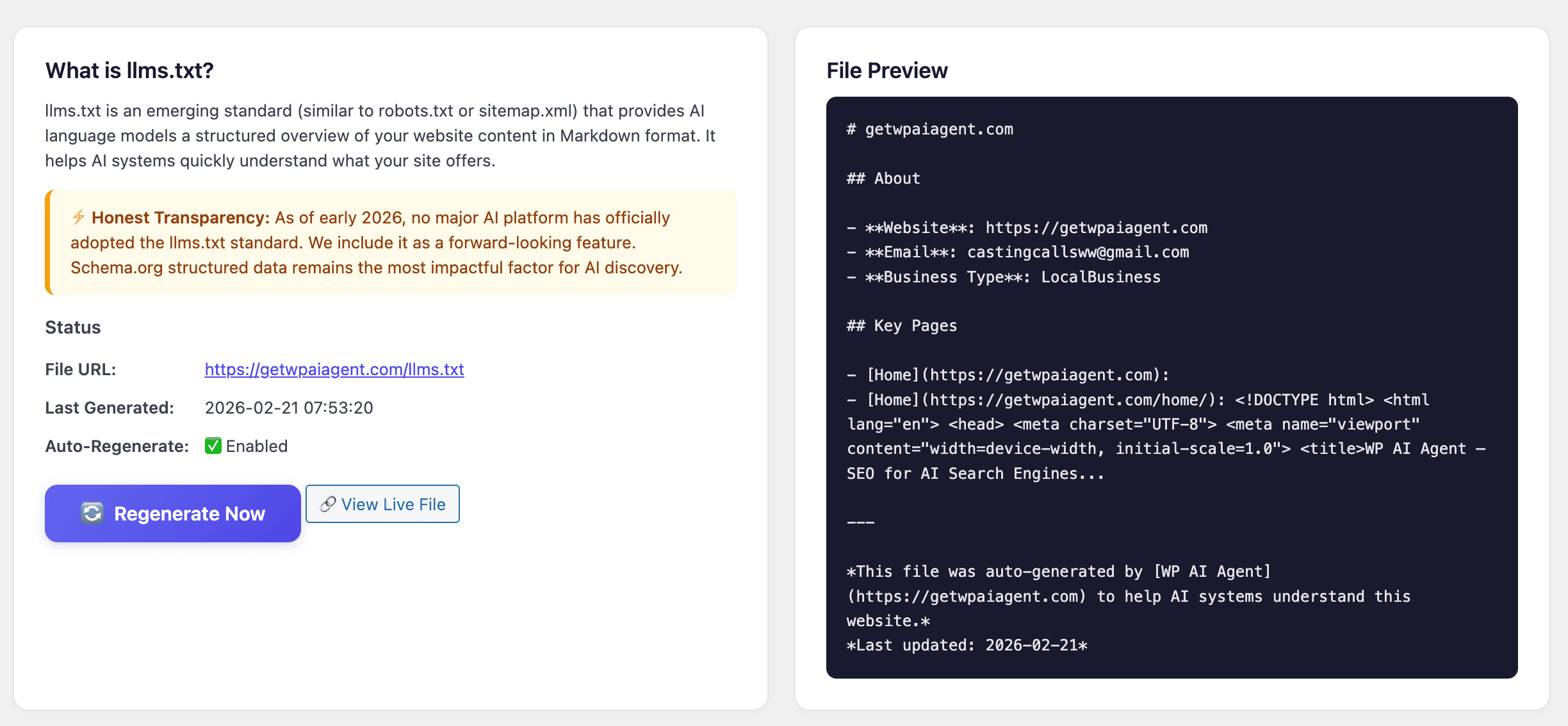 WP AI Agent screenshot 3