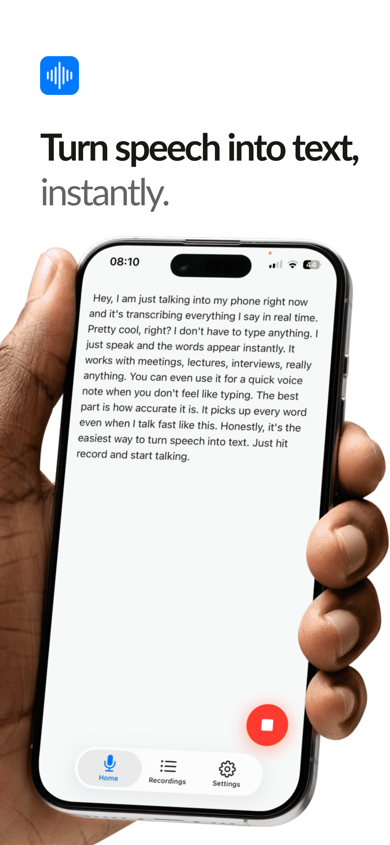 Voice Notes to Text - SotiTalk screenshot 1