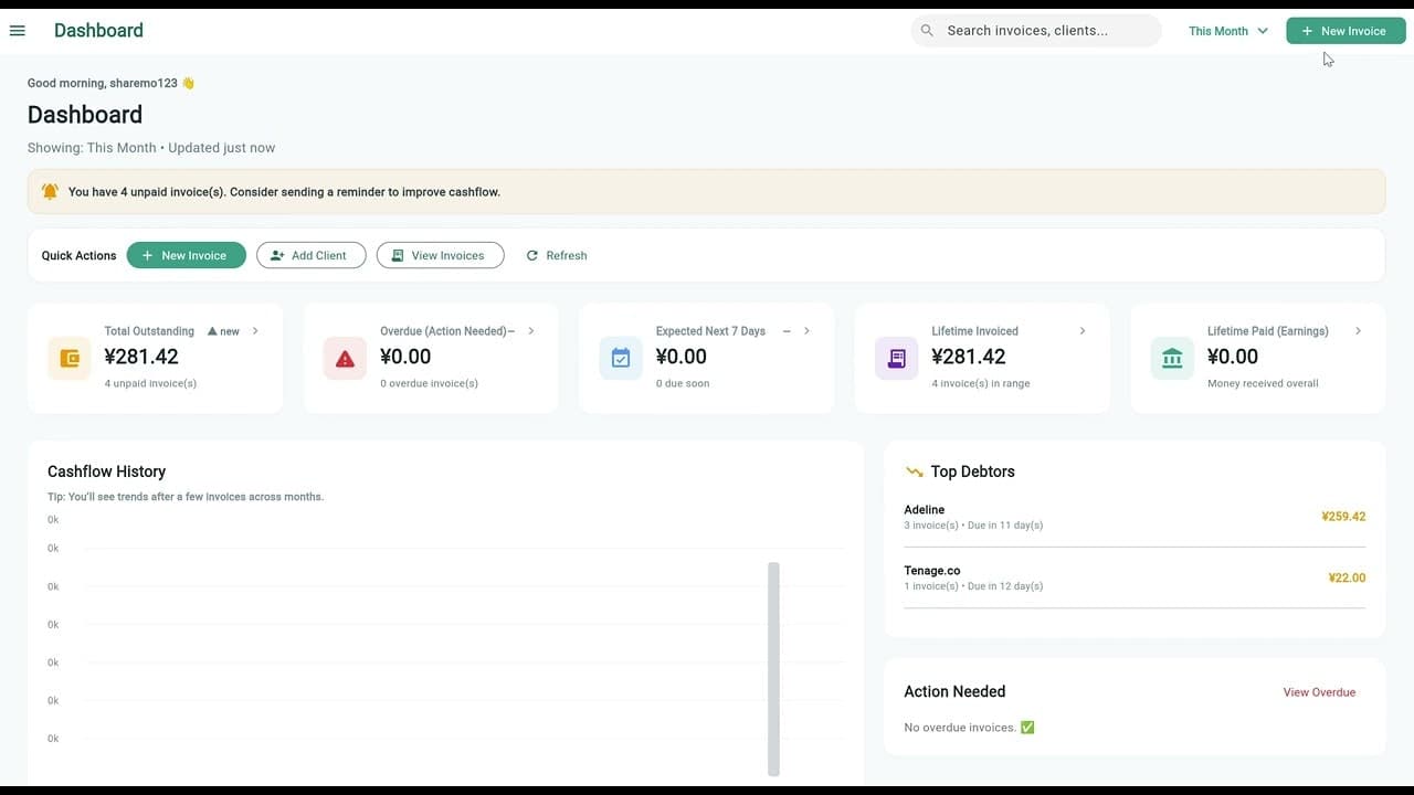 InvoiceOS — No-Subscription Invoicing screenshot 1