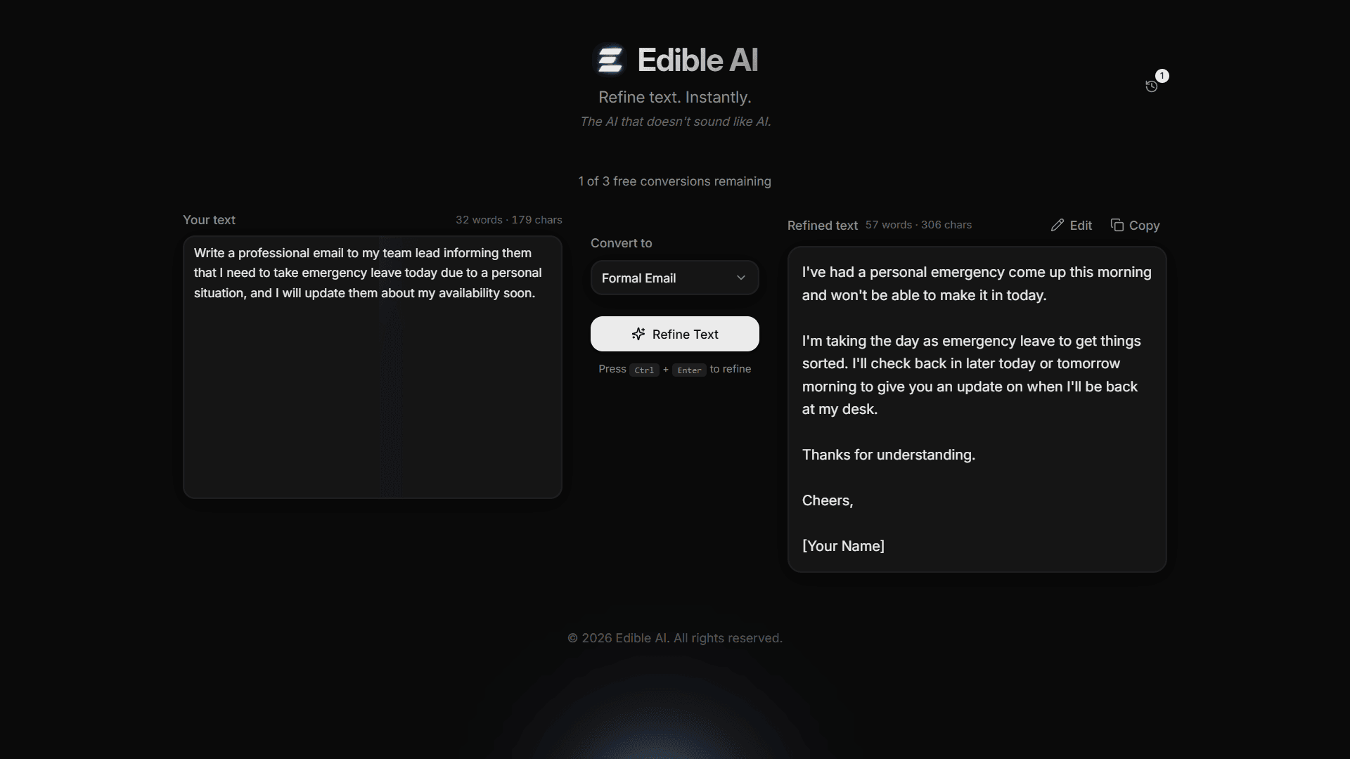Edible AI screenshot 2