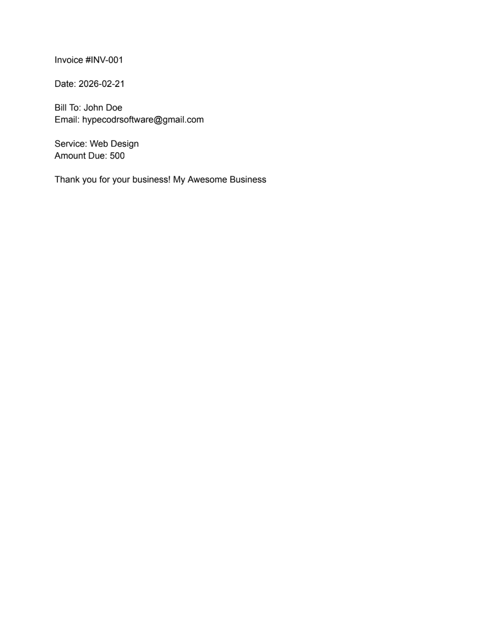 Auto-Invoice Generator for Google Sheets screenshot 3
