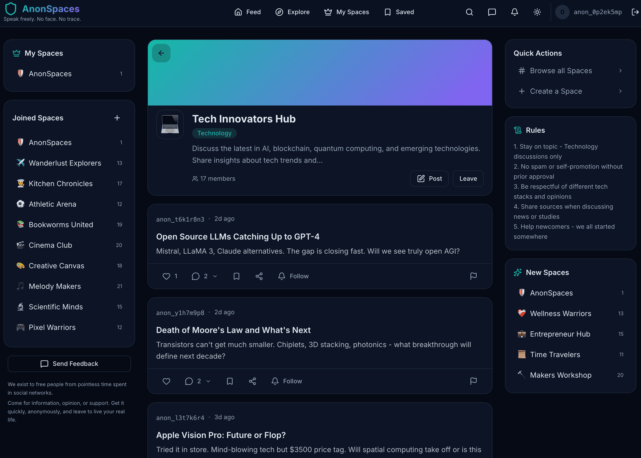 AnonSpaces screenshot 4