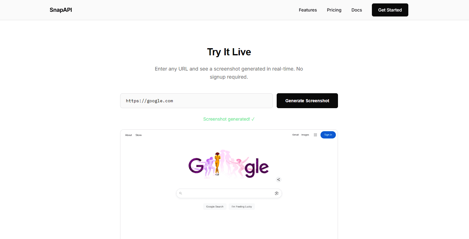 SnapAPI screenshot 2