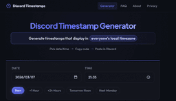 Discord Timestamp Generator