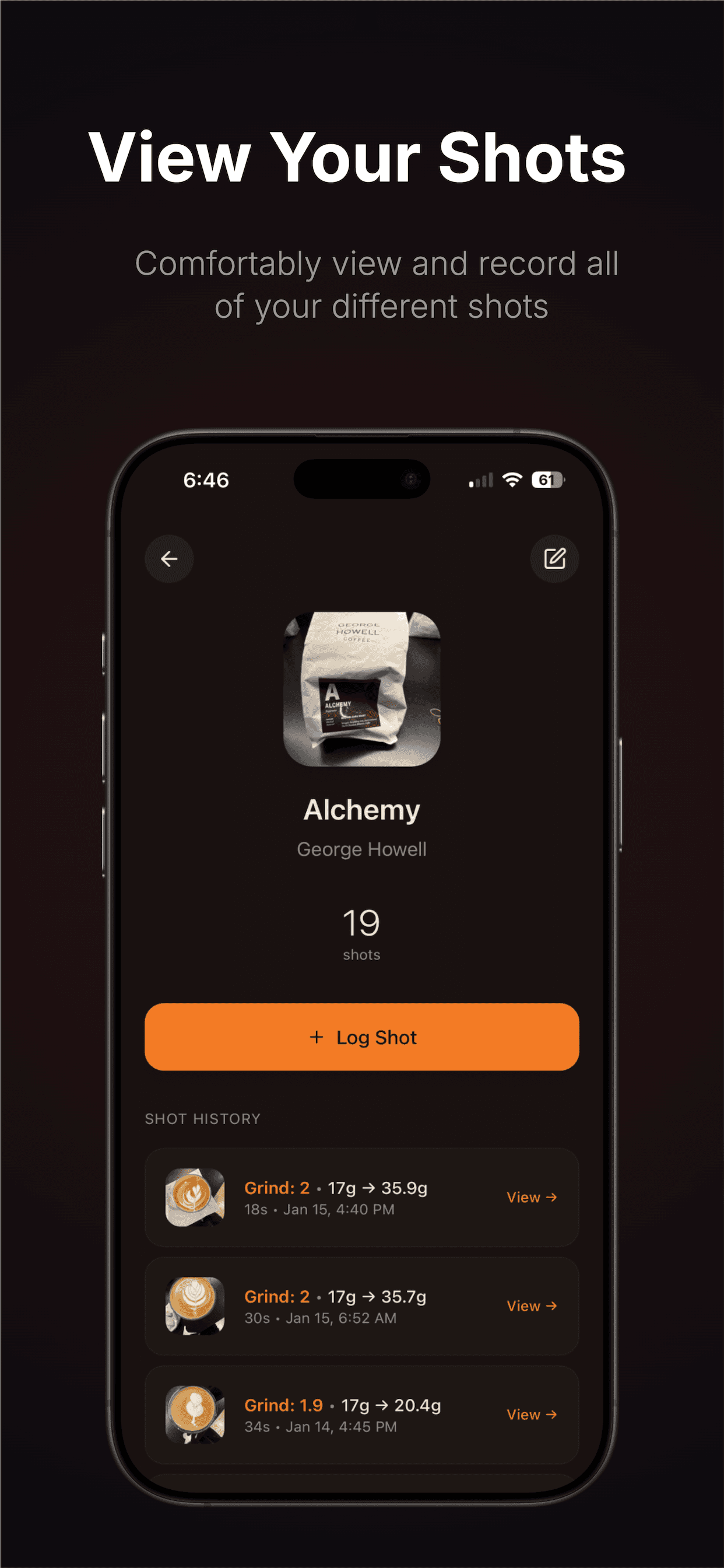 Espresso Shot Log screenshot 3