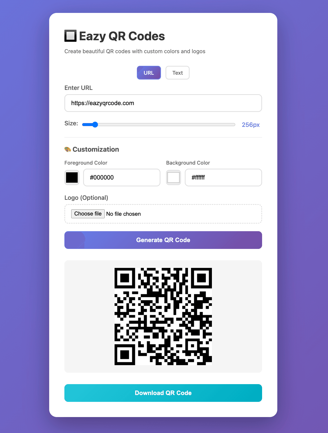 Eazy QR Codes screenshot 1