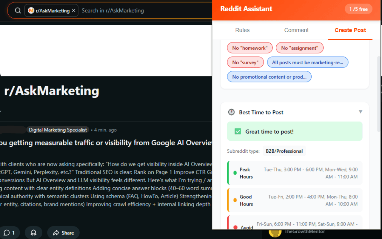 Reddit Engagement Assistant screenshot 1