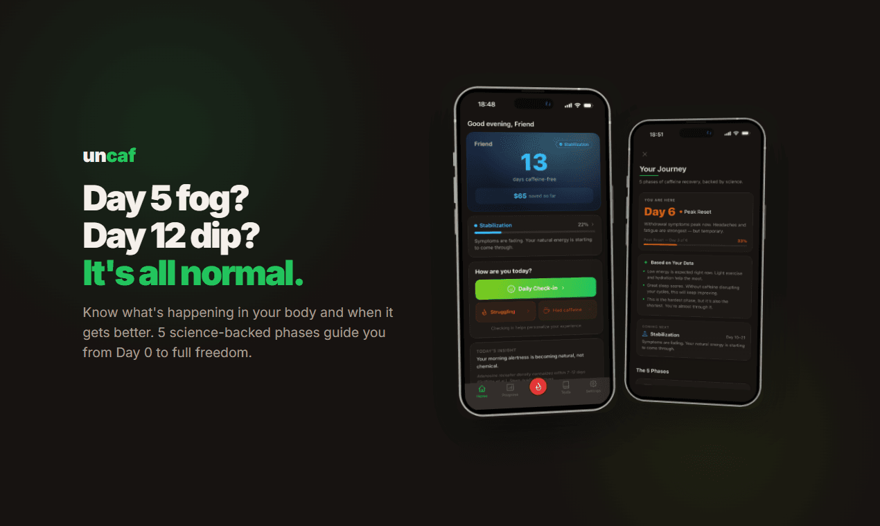 Uncaf — Break Free from Caffeine screenshot 1