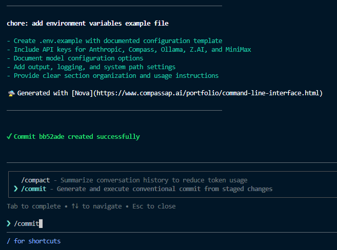 Nova CLI screenshot 2