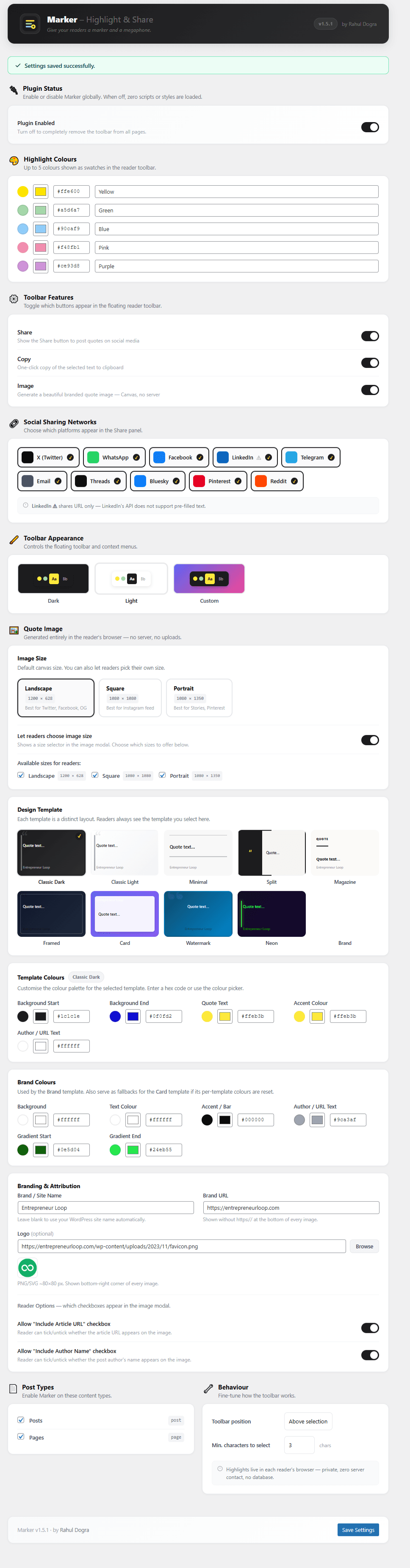 Marker – Highlight & Share WP Plugin screenshot 5